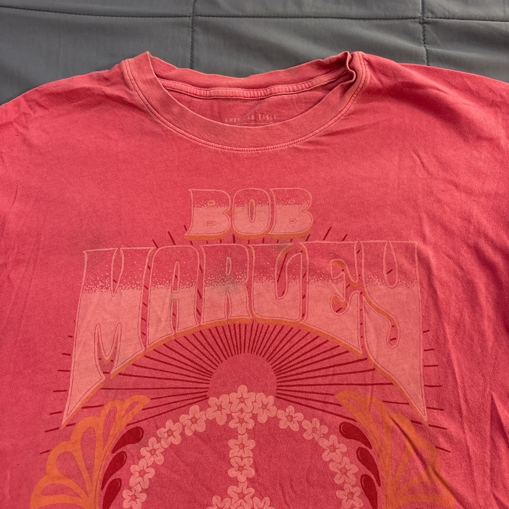 Pink Bob Marley Graphic T-Shirt